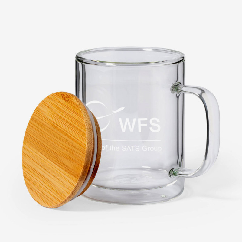Tasse en verre et bambou 370 ml