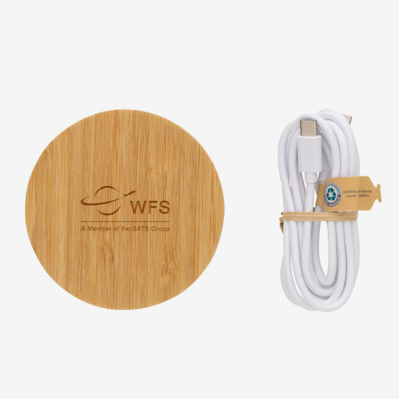 Chargeur à induction sans fil 15 w en bambou